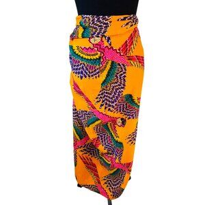 FARM Rio Vibrant Parrot Maxi Skirt - Orange and Pink